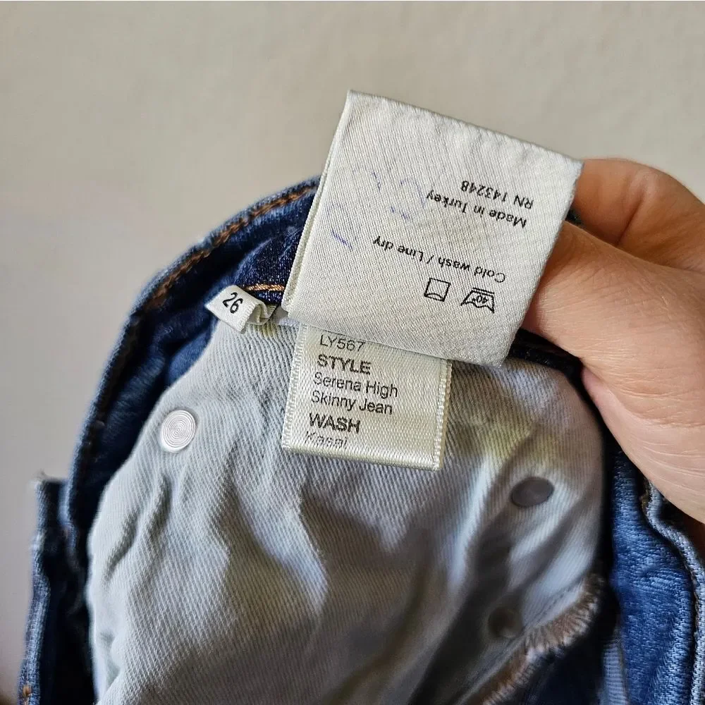 Reformation Serena High Rise Skinny Jean In Kasai Size 26
